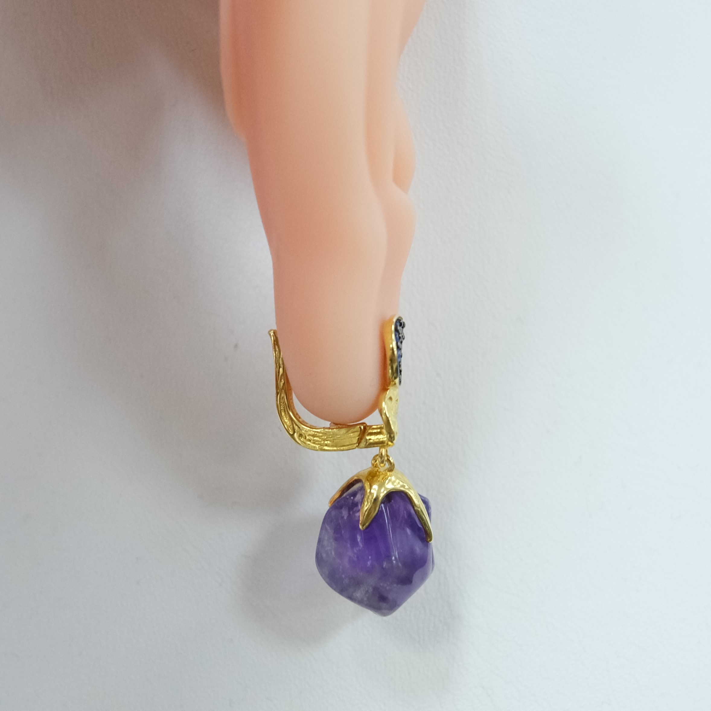 Серебряные серьги с аметистами